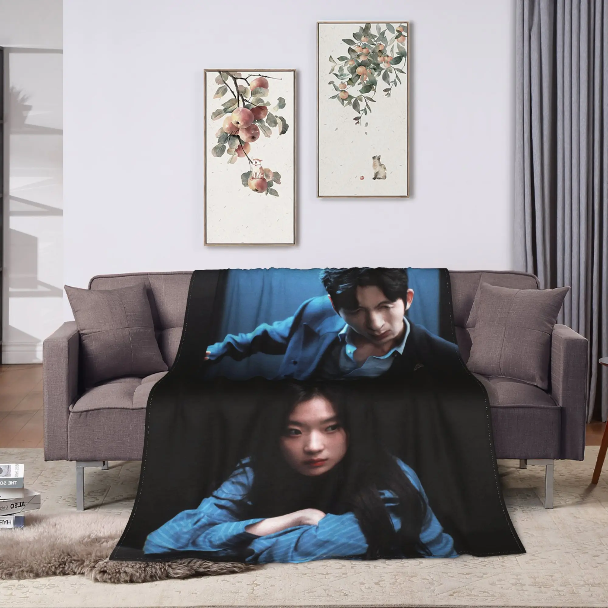 The Early Spring jing boran Blanket  Super Soft Street Trend Plush Throw Blanket For Child Couch Chair Sofa Flannel Bedspread