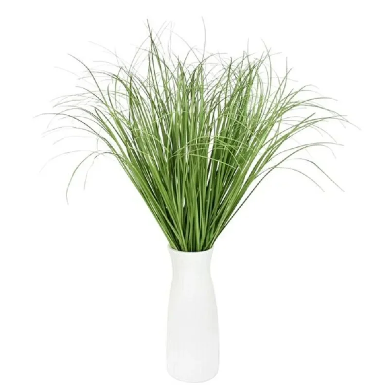 10pcs/lot Artificial Small Bend Reed Grasses Green Plant Floral Shopping Mall Decoration Plastic Onion Grass Simulation Plants