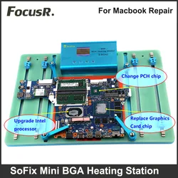 SoFix S-BGN2 Mini BGA Heating Station for Macbook iMac Logic Motherboard Soldering Welding BGA Chip T2 Chip Glue Remove Separate