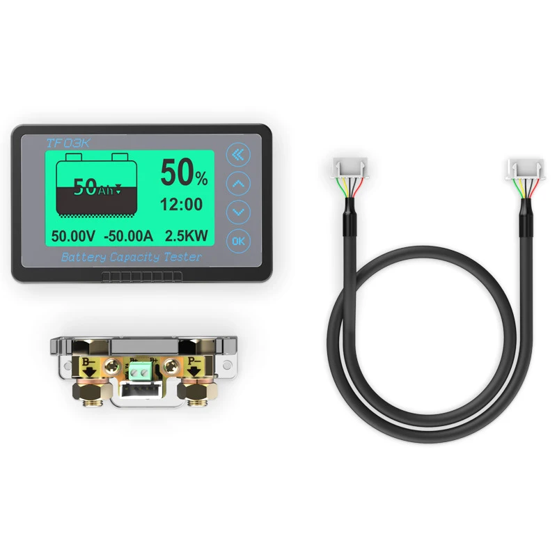 Imagem -05 - Bateria Coulometer dc 8120v 50a 100a 350a Battery Capacidade Tester Tensão Display Atual para Carro Elétrico Touring Car Tf03k