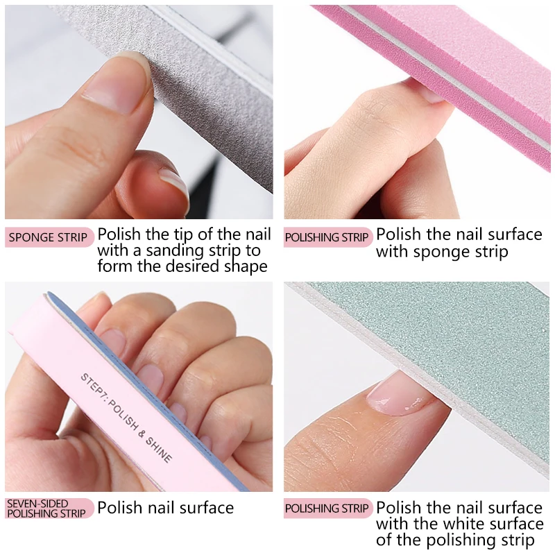 Double Sided Nail Art File Buffer Manicure Tool Sponges Double Sides DIY Personal Polishing Strip Nail Care Accessories and Tool