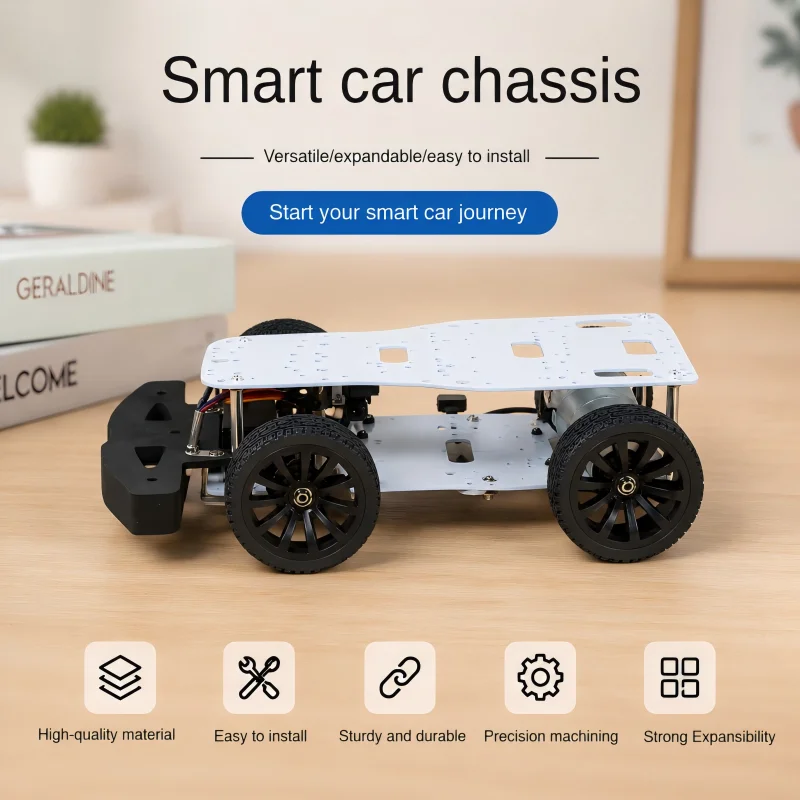 Big Ackerman Chassis Intelligent Robot Car Chassis Unmanned Vehicle High-Precision Hall or GMR Encoder Motor 4WD Drive Electric