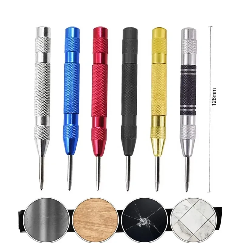 Automatic Center Punch Non-Slip Metal Punch Woodworking Tool Hand Tool For Wood Metal Steel Aluminum
