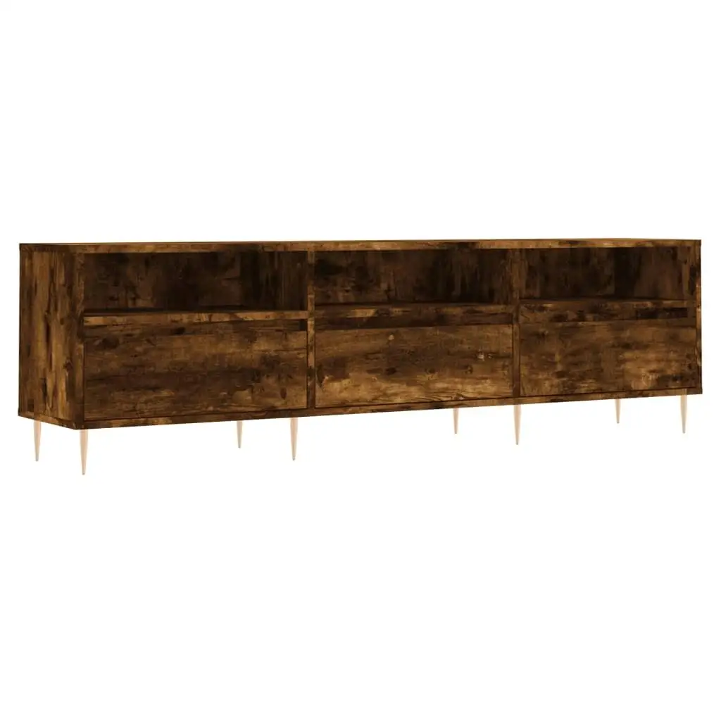 150x30x44.5 cm Smoked Oak TV Cabinet - Stylish Engineered Wood Stand for Living Room