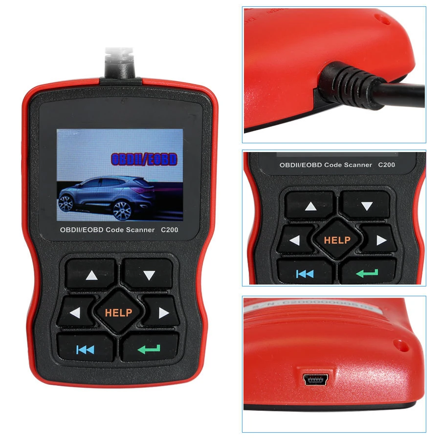 

C200 full-featured OBD2/EOBD car diagnostic instrument, free update in multiple languages