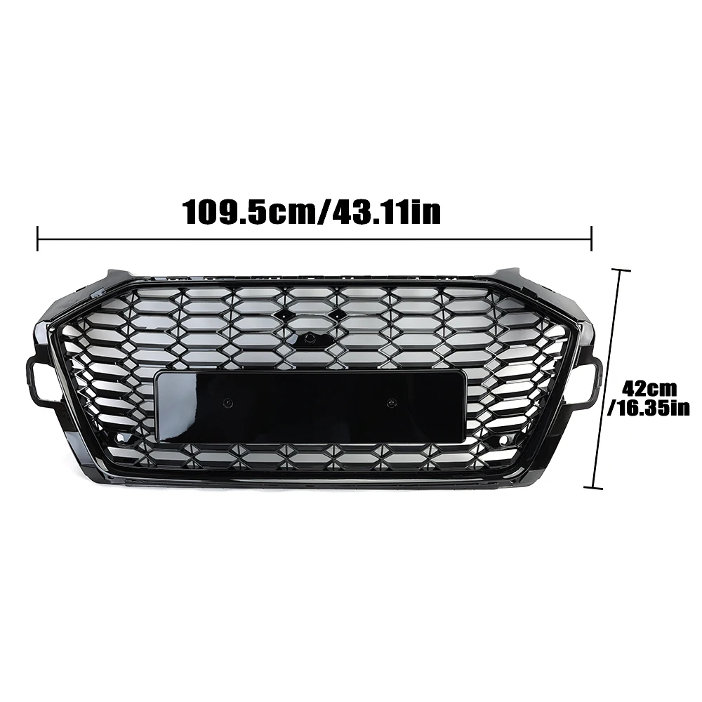 Front Bumper Grilles for Audi A4 Avant S4 S-line B9 2020 -2022 EU ABS Gloss Black Car accessories Mesh Honeycomb Hood Grill