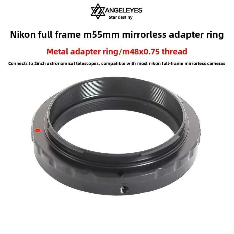 Angeleyes M48x0.75 Mirrorless Camera Adapter Ring Full Frame Nk Z Mount M55mm for DSLR And Digital Cameras