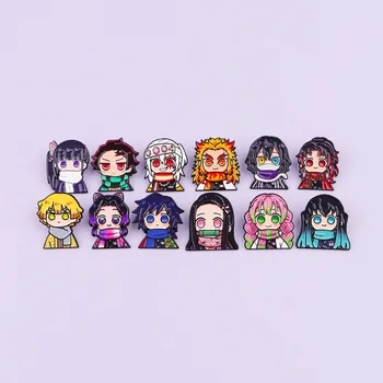 12 broches de esmalte de anime para niños y niñas