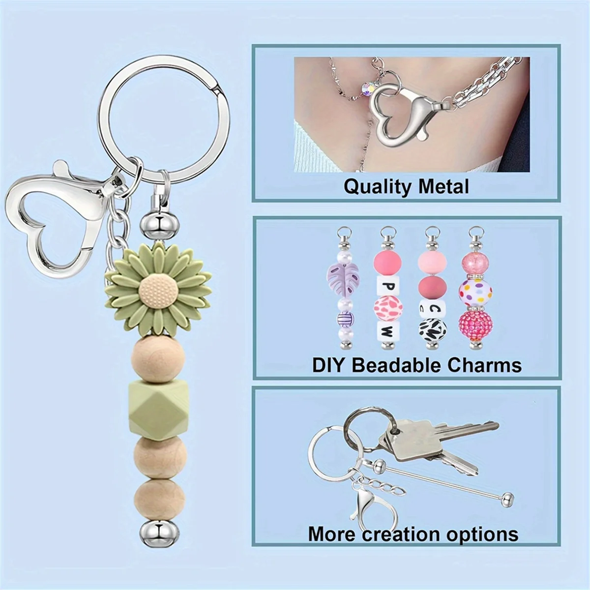 

Новый брелок из бисера для изготовления брелков, металлический брелок из бисера для изготовления ювелирных изделий, подарочный кулон, поделки своими руками