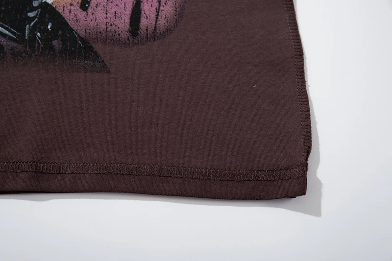 Herren T-Shirt mit Grafik-Print, Lustiges Strass-Oberteil, Übergroßes Y2K Streetwear Cyberpunk Waschbaumwoll-T-Shirt, Retro Skate Street Outfit für den Sommer – Detail 14