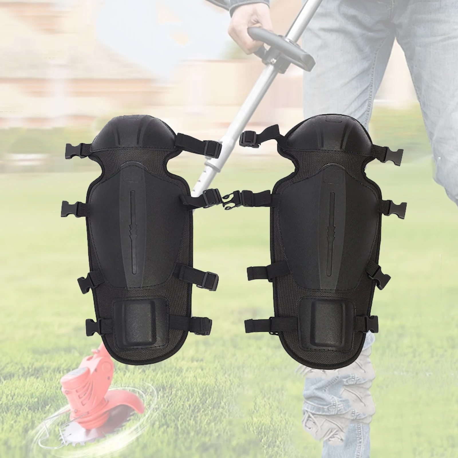 2 Pcs Gardening Knee Pads Trimmer Gaiters Thickened Mowing Shin Guards Leg Protectors for Floor Cleaning Weeds Eating Trimming