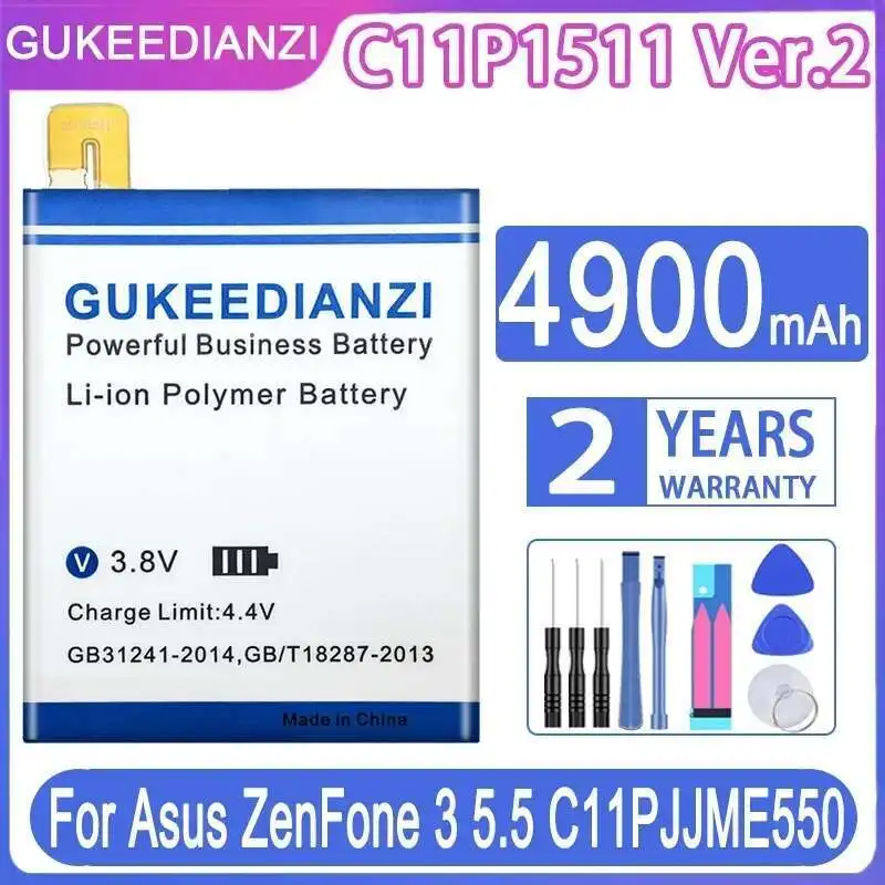 

Mobile Phone Battery Stable 4900Mah C11P1511 Straight Large Cable For Asus Zenfone 3 5.5 C11PJJME550