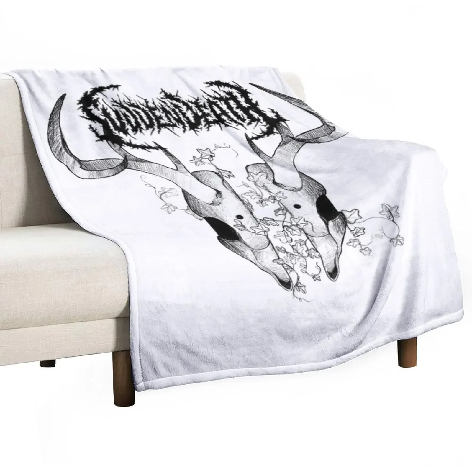 

svddendeath logo deer skull Throw Blanket Soft Plaid Bed linens Furrys Blankets