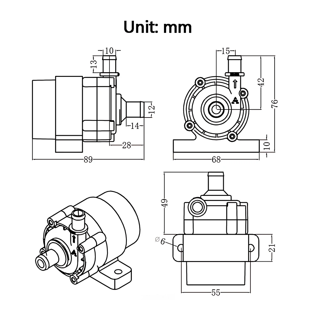 Small Silent Water, Cold and Warm Circulation Pump DC12/24V Brushless Motor Submersible Pump Soilless Hydroponics IP68