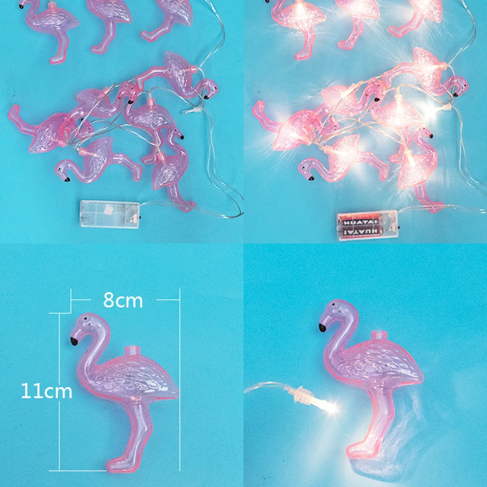 1.5 متر 10 المصابيح الوردي فلامنغو ضوء سلسلة سلك مرن للشرفة فناء الحديقة الديكور الوردي فلامنغو ضوء سلسلة