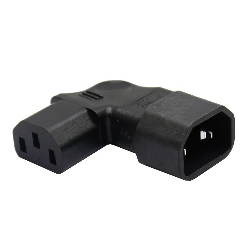 （1 Pack）IEC 320 C14 Male to C13 Famale Vertical Bend Angle Power Adapter Conversion Plug