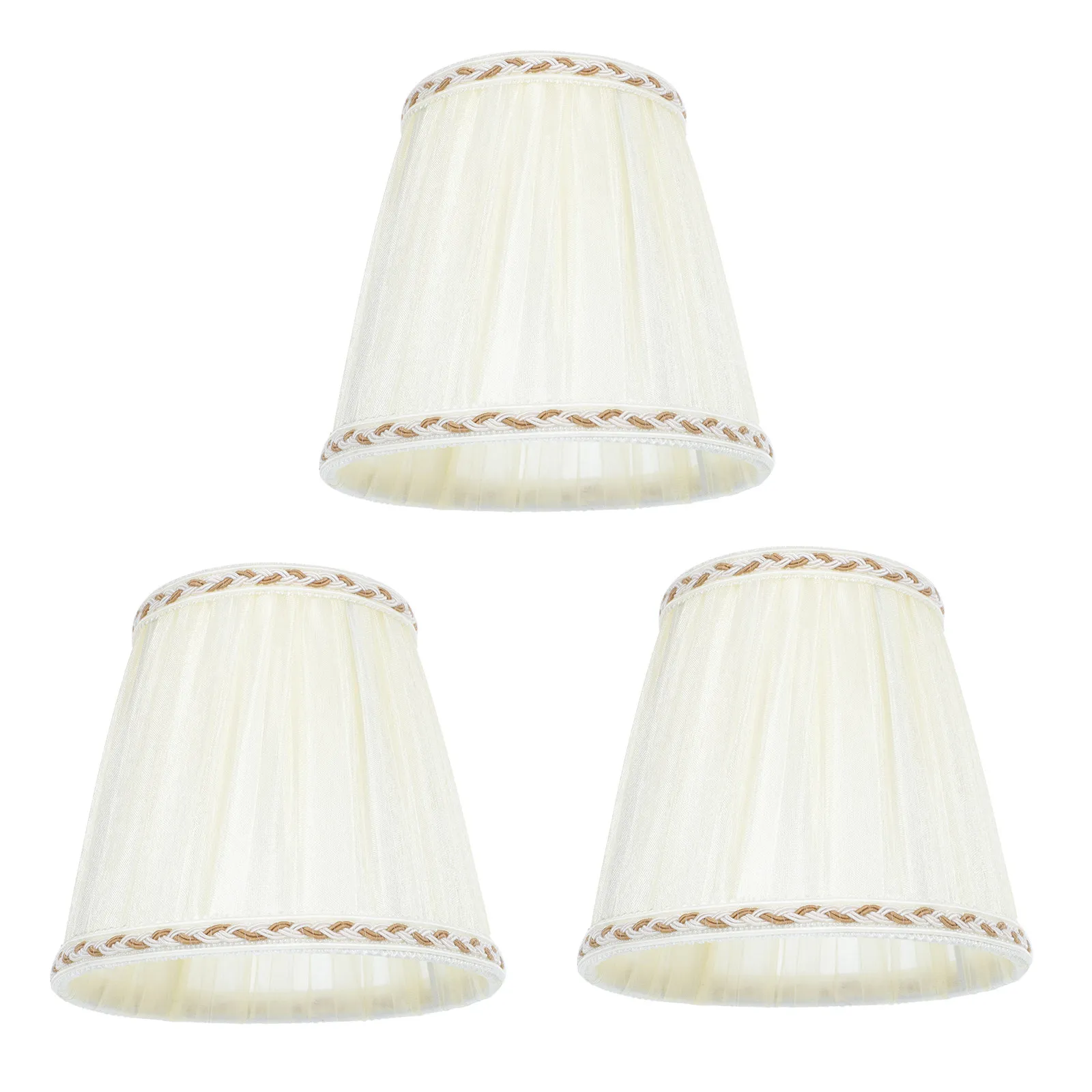 

3Pcs Crystal Hanging Lamp Shades European Style Simple Cloth Lamp Covers Protective Light Cover Home Bedside Simple Lampshade