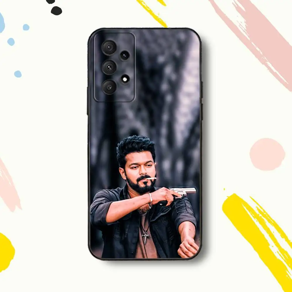 حافظة هاتف T-Thalapathy Singer VijayS لهاتف سامسونج جالاكسي A 80,72,73,91,53,22,51,52,5G,Plus,J,Note غطاء أسود ناعم #2