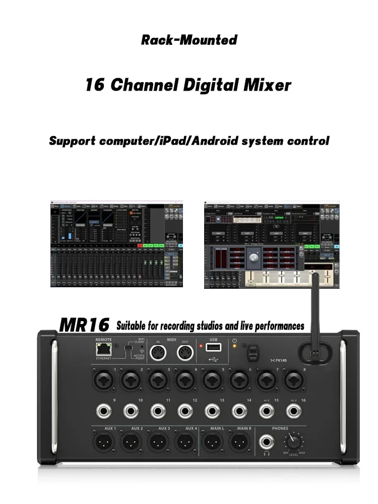 Paulkitson Air 1:1 XR16 Digitalmixer, Audio-Mixer, 16-Kanal-Mixer Stereo-Soundsystem-Mixer Kompatibel mit Original-Software – Detail 2