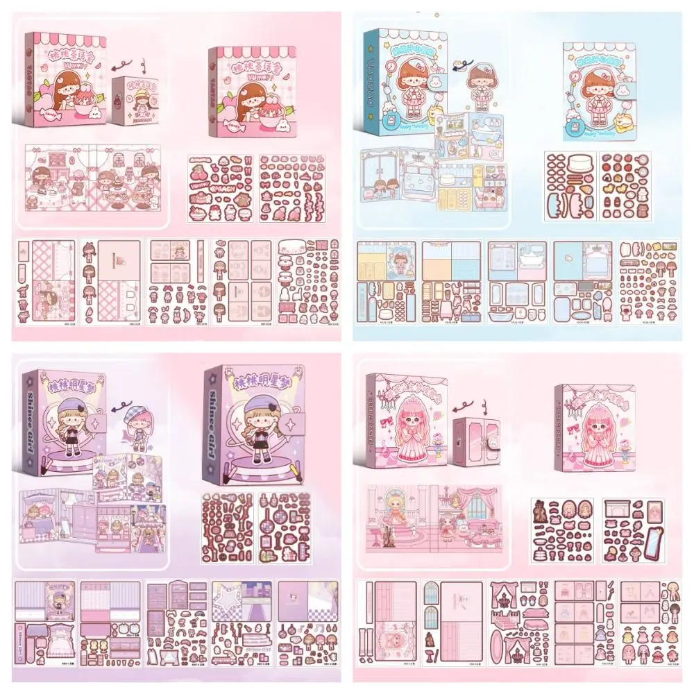 Livro Silencioso para Meninas, Brinquedos DIY, Livro Ocupado, Pacote Material, Livro de Adesivos, Princesa Artesanal, Livros Atividades, Cartoon