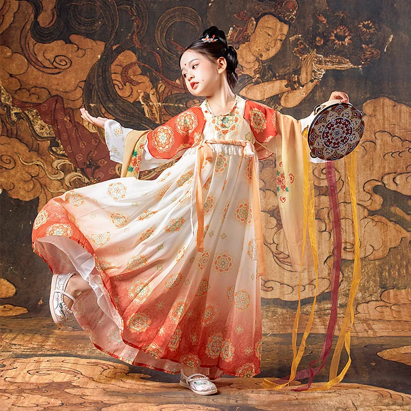 

Chinese Traditional Hanfu 2023 New Girls Ancient Dress Perform Costume Oriental Princess Dress Elegance Tang Dynasty Dance Wear