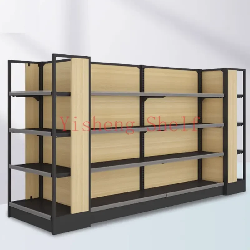 New Chinese Style design wooden display luxury large wine shelf cellar glass display wine rack cabinet for the Supermarket