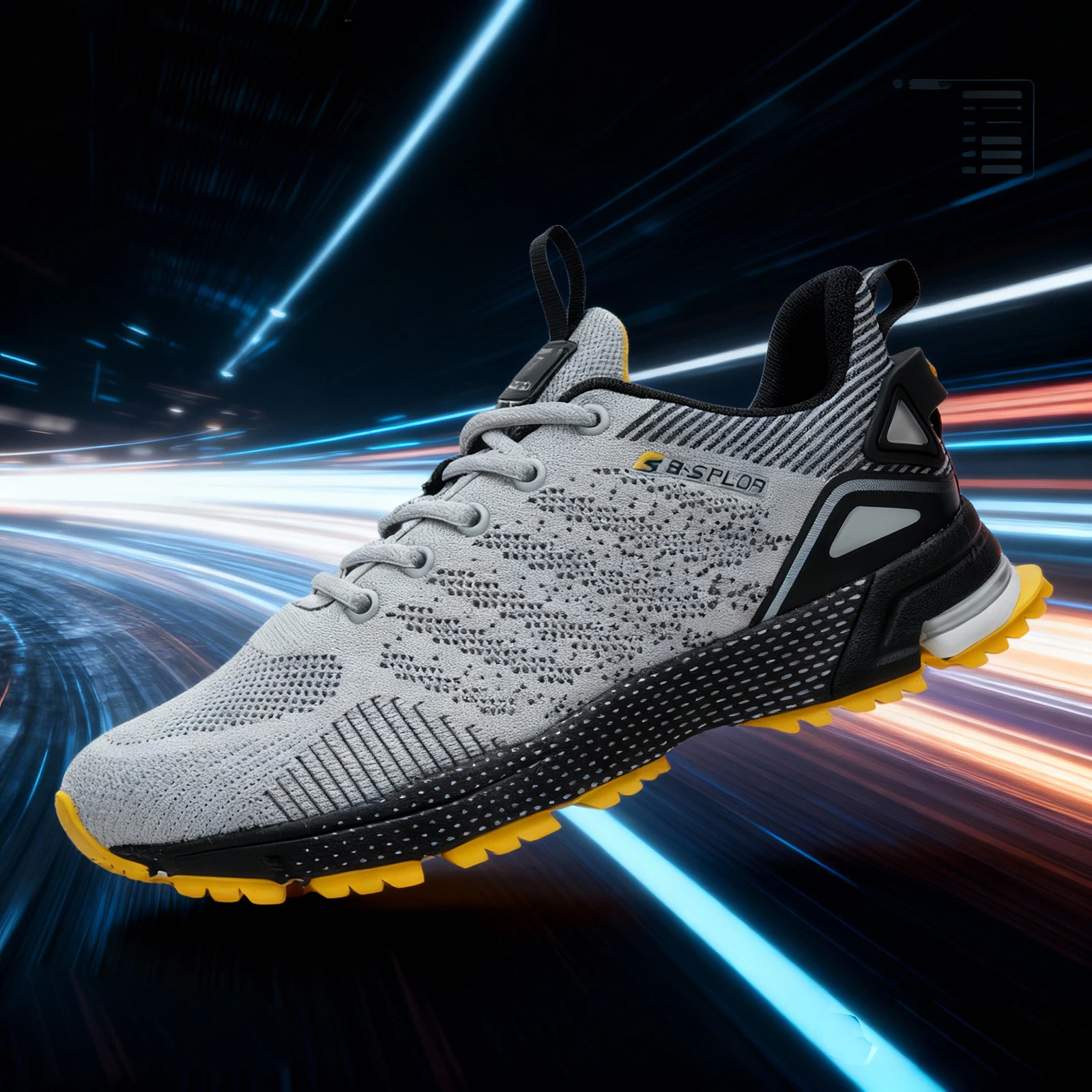 

Baasploa Men Running Sneakers New Comfort Soft Sport Shoes Mesh Breathable Highweight Male Outdoor Shoes Wear-Resistant Non-slip