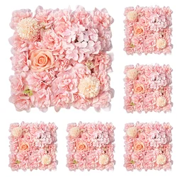 6 Pcs Flower Wall Panels 3D Silk Rose Floral Wall Decorative Faux Flower Wall For Wedding Home Decor Shop Party Photo Backdrop