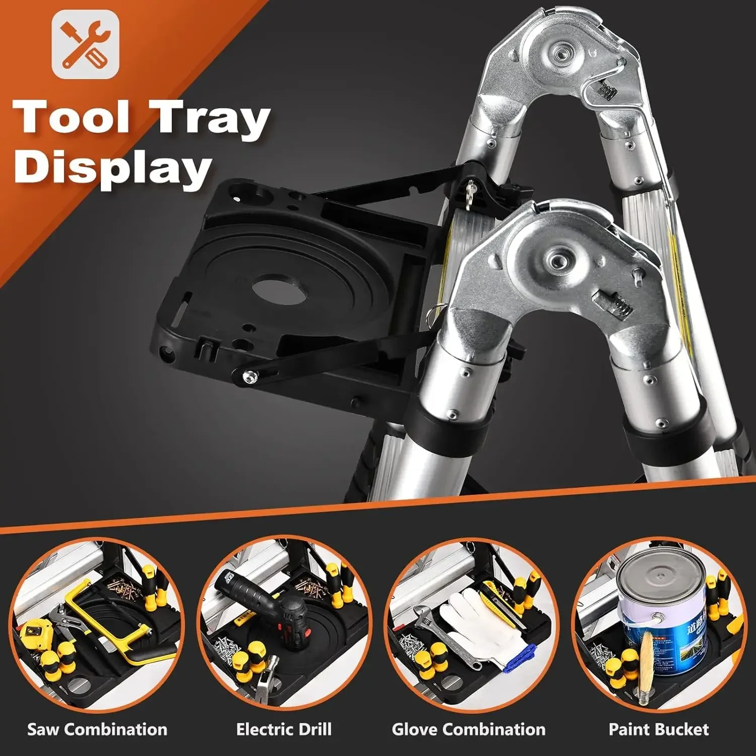 [Скидка на цена! ] Телескопическая лестница A Frame, компактная алюминиевая удлинительная лестница 16,5 футов, портативная телескопическая лестница для автофургонов