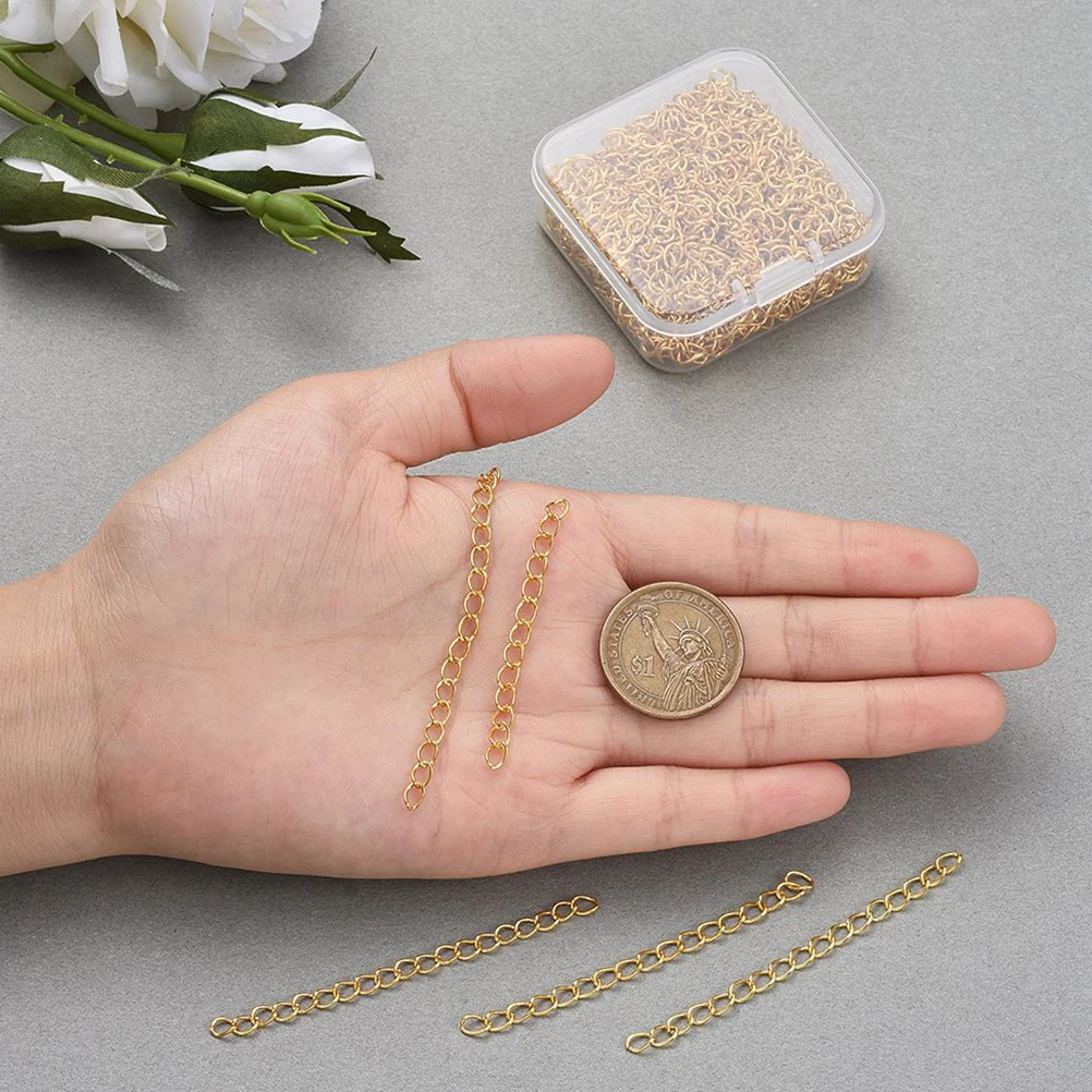 

Iron Extension Chain Jewelry Accessories 2 Boxes Bead Wire Cable Link Chains Spool Making Accessories Chain Storage Box