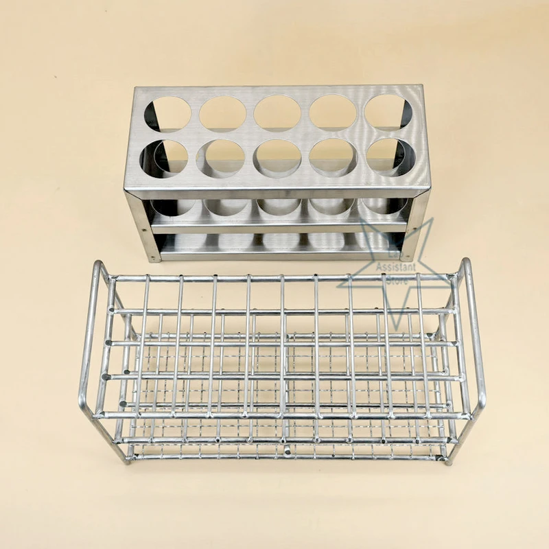 1pcs Multi-functional Test Tube Rack Stainless Steel Centrifugal Tube Holder with Circular Hole/Square Hole for Experiment