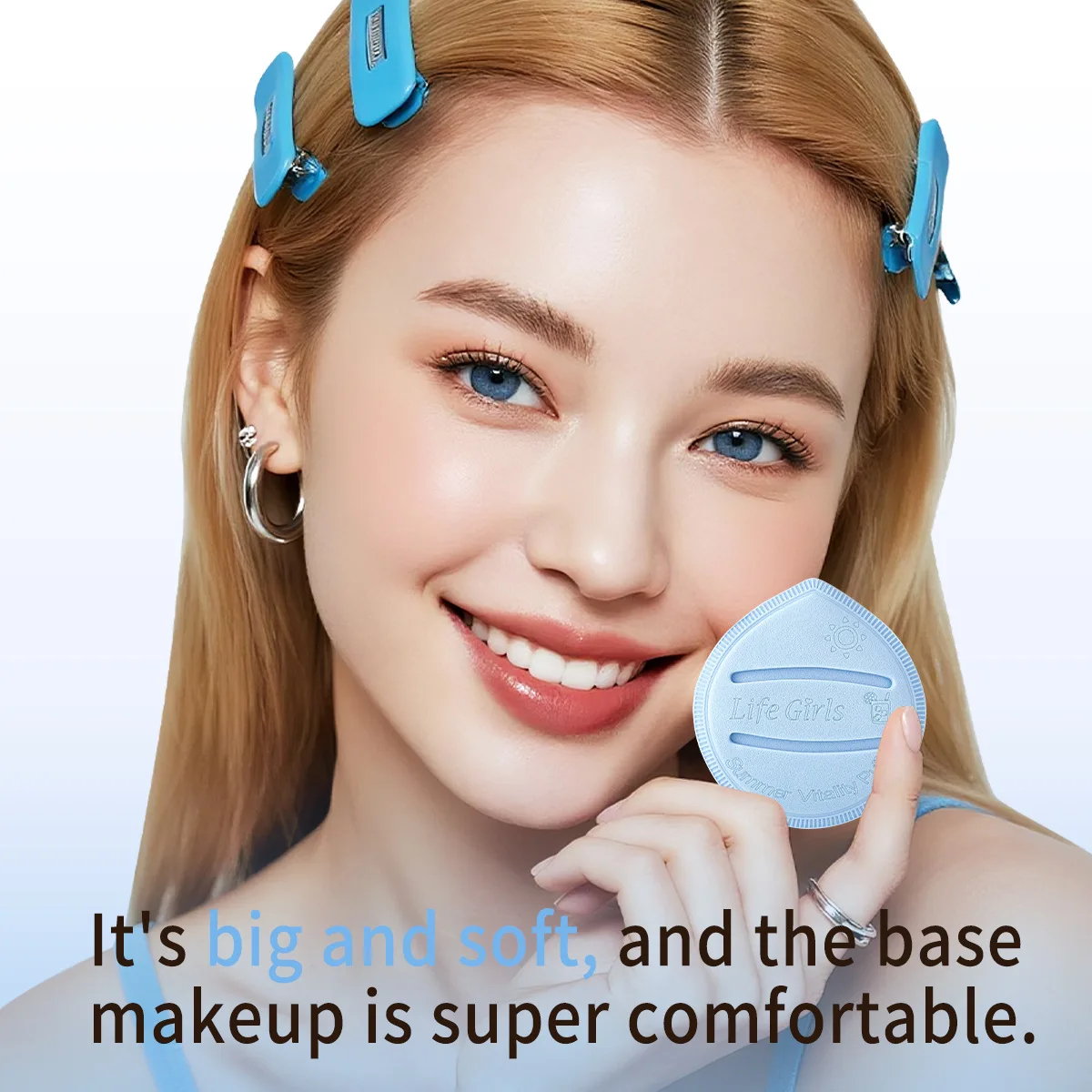 Life Girls Macaron Color Powder Puff Makeup Sponge Cushion Soft Thick for Dry Wet Use High-Coverage Base Makeup Application