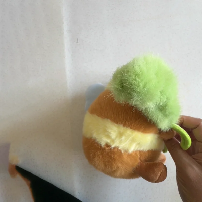 Cubchoo schattige pluche bij sleutelhanger cartoon bij ontwerp gele body groene accenten zachte pluizige textuur tas charme decor ideaal cadeau