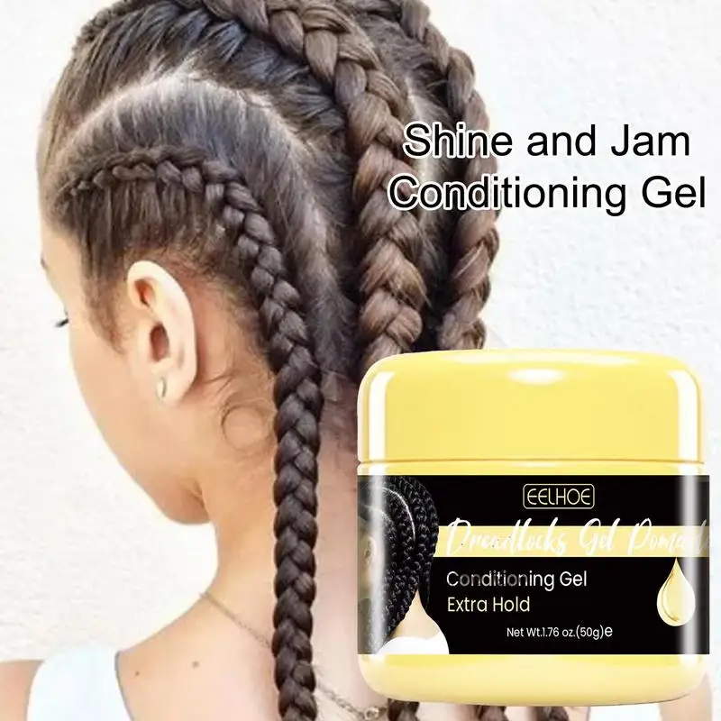 50g Shine And Jam For Braiders Extra Hold Shining And Conditioning Hair Gel Styling Gel For Braiding Twisting Hair Styling Cream