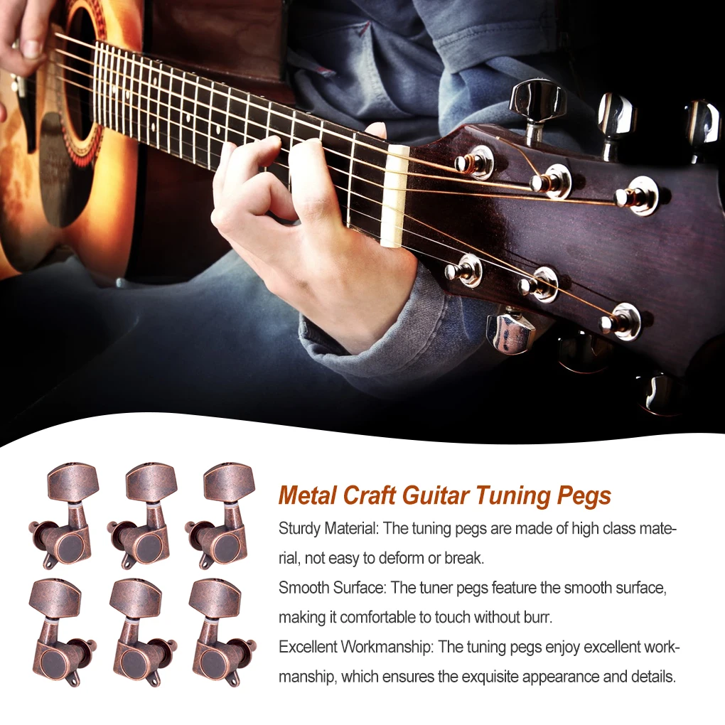 

6 Pieces Guitar Tuning Pegs Accessory String Instrument Professional Machine Head Tuner Peg Accessories Replace Component