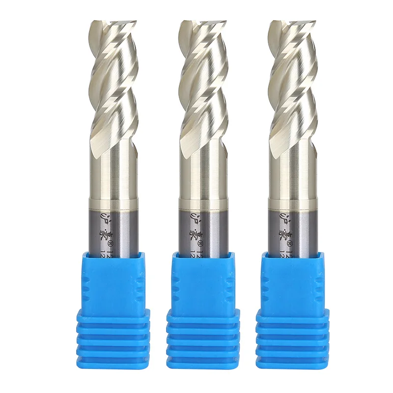 

CNC cutting tools, carbide HSS end mills, 3-flute, solid carbide end mills, suitable for aluminum machining, 10 pieces per box.