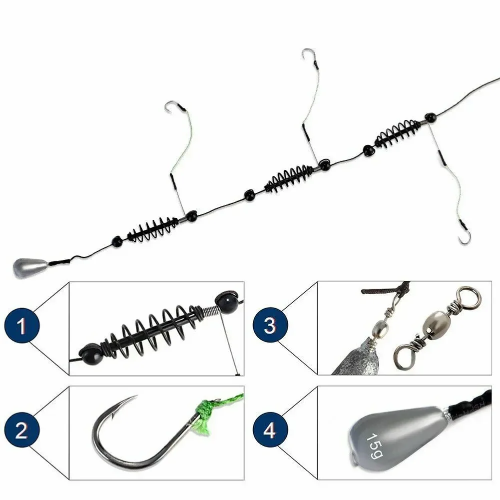 1*Ready Tied Fishing Tackle Fishing Hook Artificial Bait Cage Sets Fishing Feeder Catfish Jigs Carp Fishing Tackle Tools