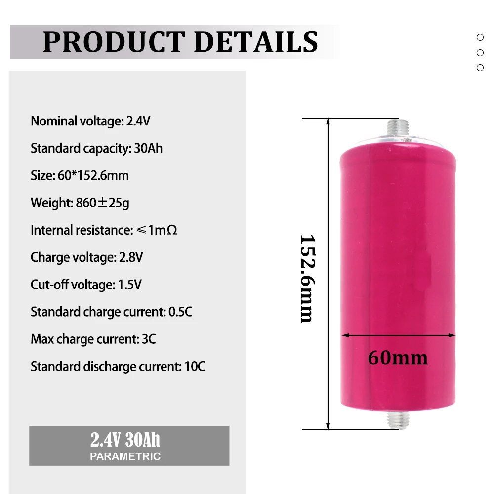 Low Price Original 2.3V 30Ah Lithium Titanate Lto Battery 16C High Discharge 60138 LTO Rechargeable Battery cells