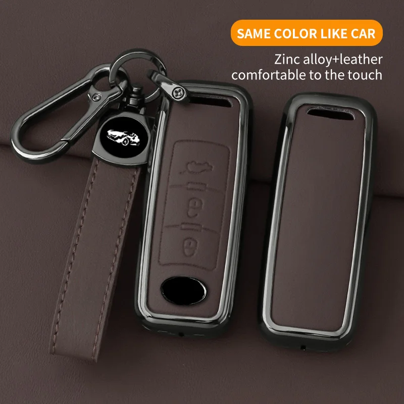 

Leather Zinc Alloy Car Key Case Cover For GAC Trumpchi GS4 GM8 GA3 GA6 SGS7 GA4 GS5 GS3 Legend GS8 Remote Fob Key Accessories