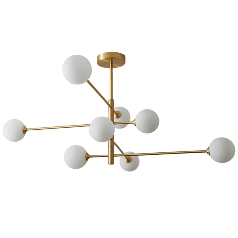 LED Nordic Modern Glass Ball Black Copper Interior Lighting Dining Room Kitchen Bedroom Walkway Creative Chandelier