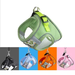 Respirável Reflective Dog Harness e Leash Set, No Pull Harness, Ajustável Pet Acessórios, Gatinhos Filhotes