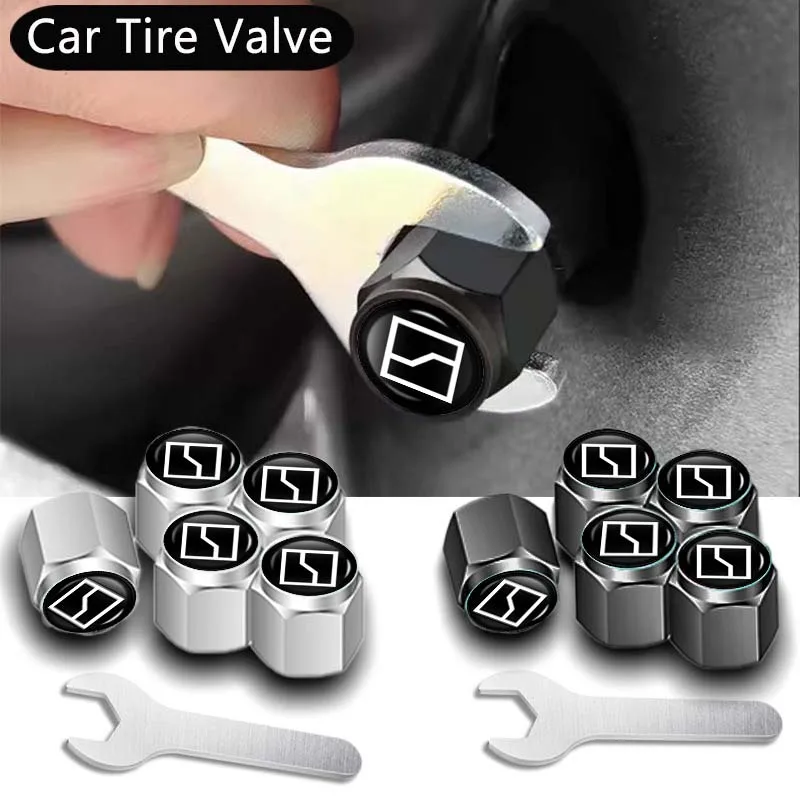 5Pcs Tire Valve Caps Aluminium Alloy Wheel Valve Dust Cover Accessories For Geely Zeekr 009 001 X Coolray Emgrand X7 EC7 Atlas