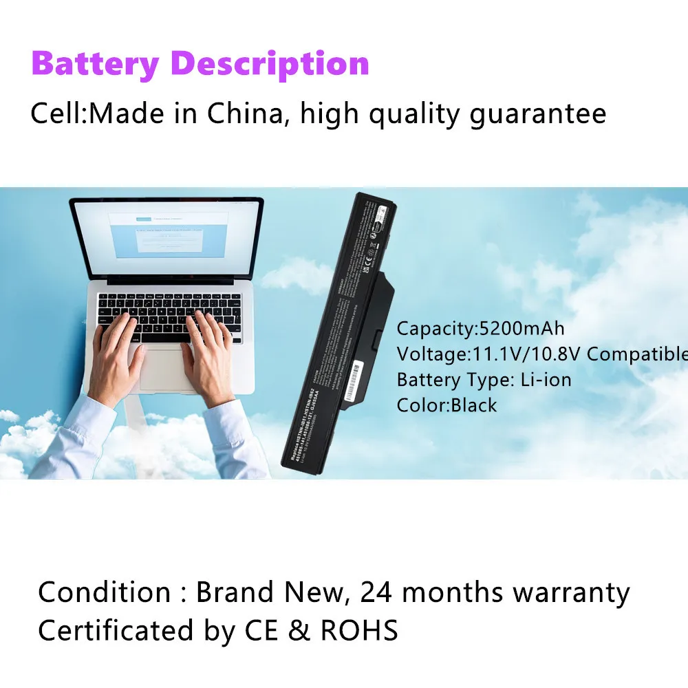 NEW 6 CELL Laptop Battery For Compaq 615 Compaq 610 Compaq 550 6720 6720s 6730 6735s 6820 6820s 6830 6830s HSTNN-IB51 HSTNN-IB52