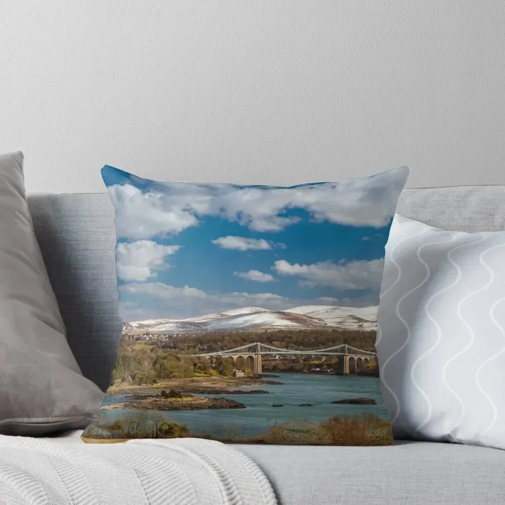 

Menai Bridge Snowdon Anglesey Throw Pillow Couch Cushions Sofas Covers Rectangular Cushion Cover Decorative Cushions pillow