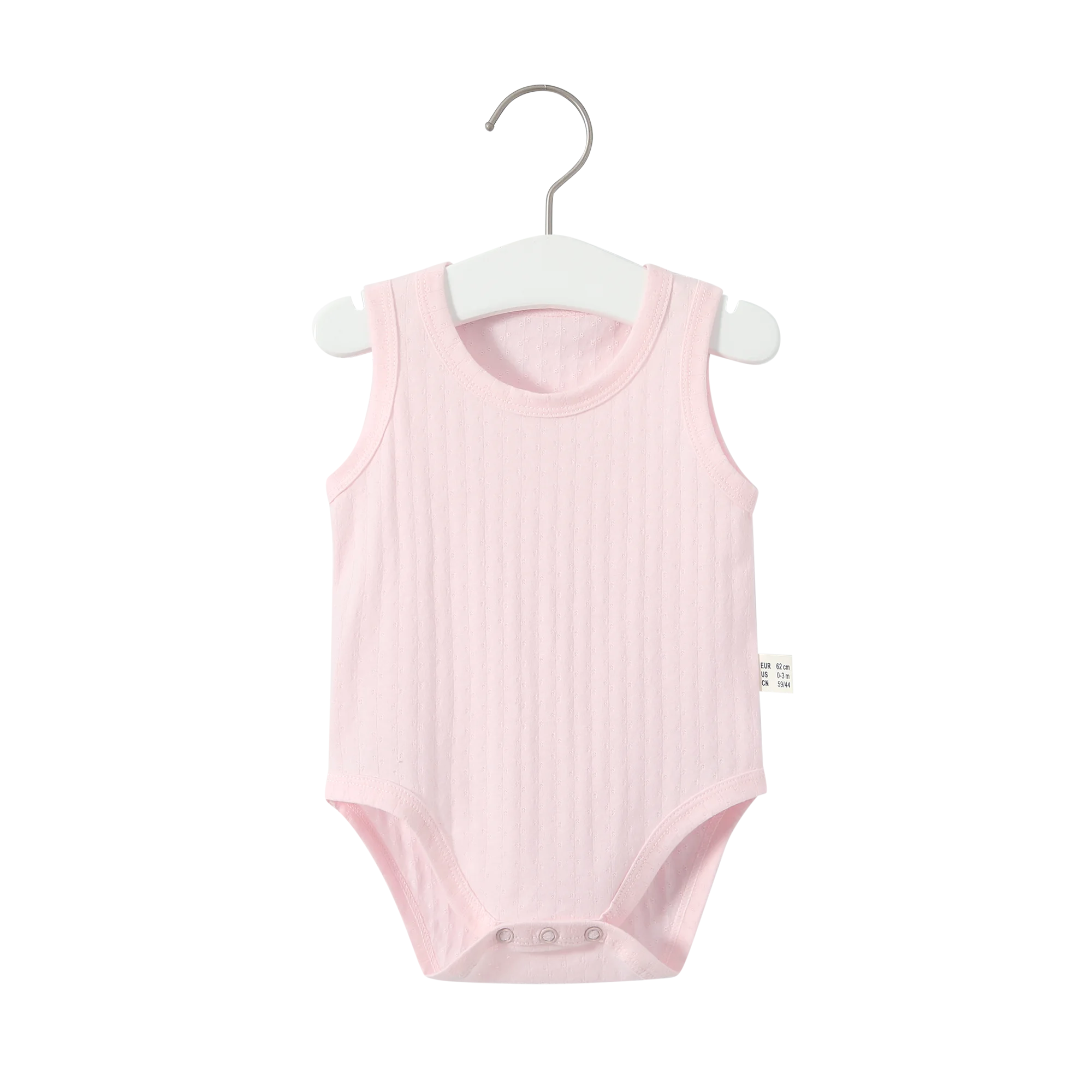 High Quality Soft Breathable 100% Cotton  Sleeveless Baby Rompers Round-neck Summer Baby Bodysuit Plain Infant clothes