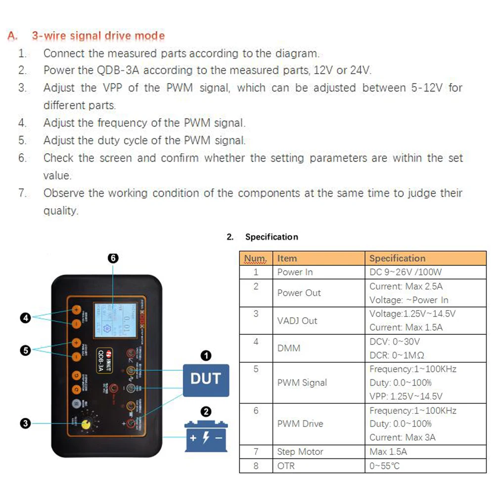 QDB-3A Auto Ignition Coil Tester Car Idle Stepper Motor Solenoid Valve Injector Actuator Fault Detector Driver PWM Generator