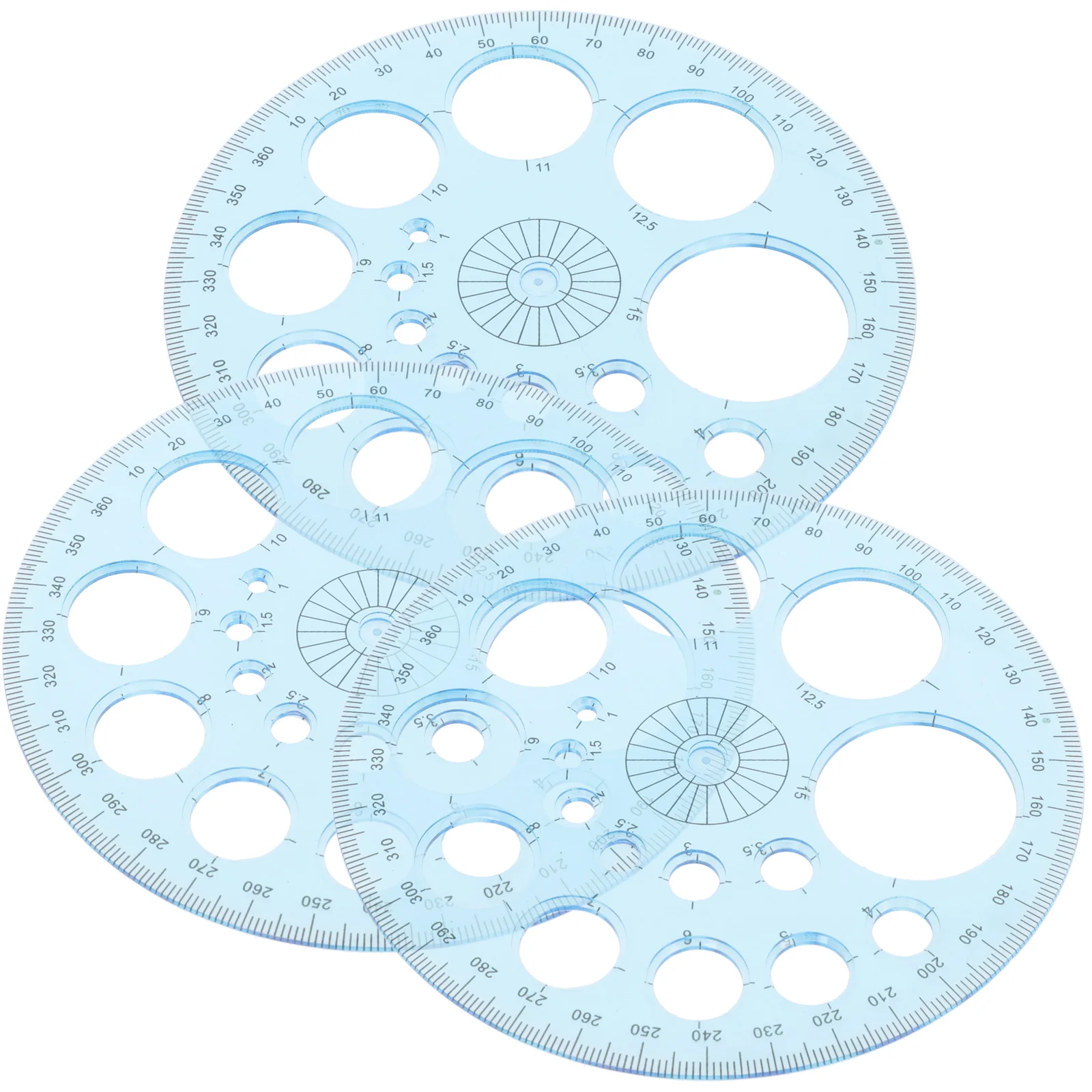 3Pcs Protractor Set Circle Protractor for Students Measuring Ruler Drafting Tool 360 Degree Geometry Scale Measuring Ruler
