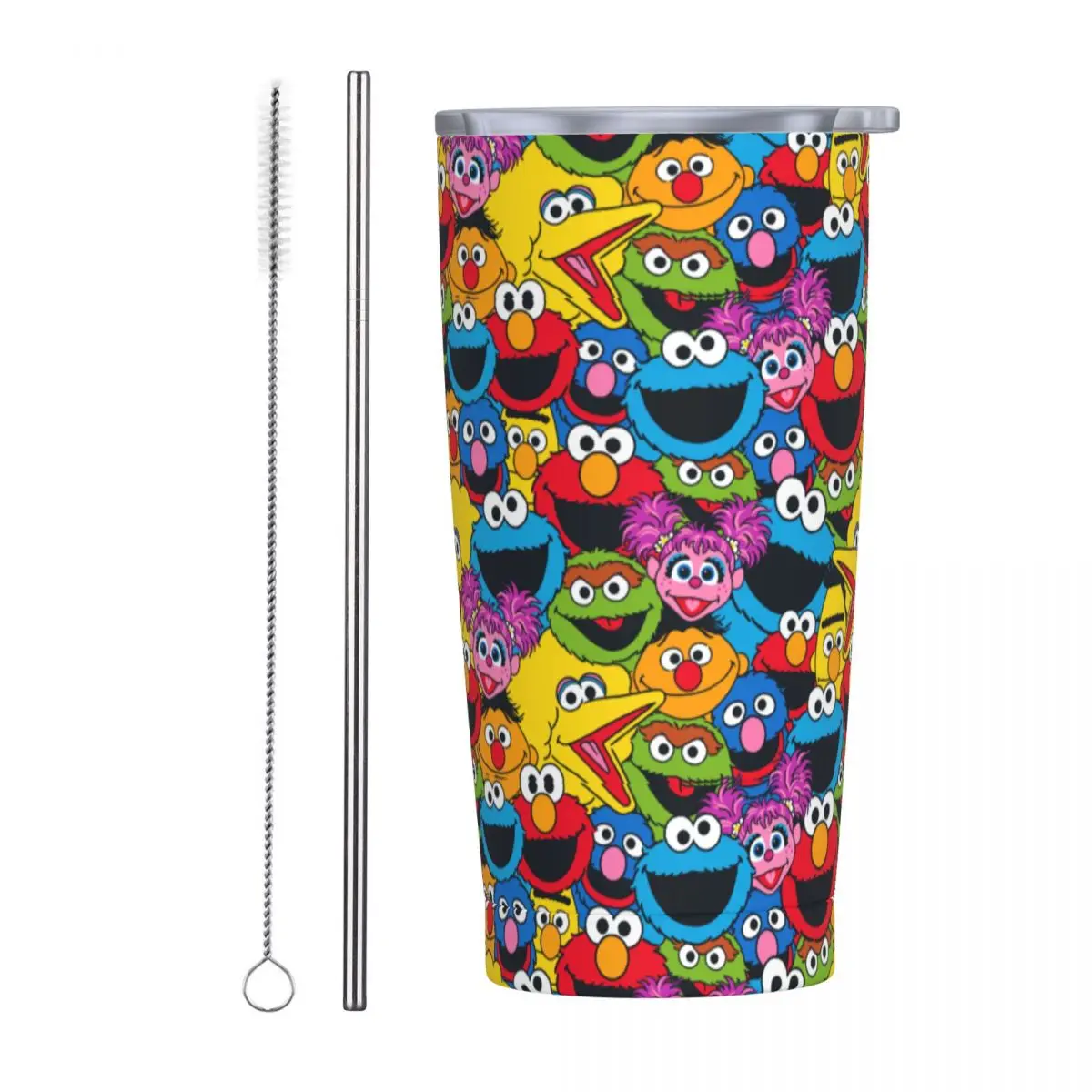 Cookies Monsters Crew Tumbler With Straw Stainless Steel Tumblers Mug Vacuum Insulated for Cold Or Hot 20oz