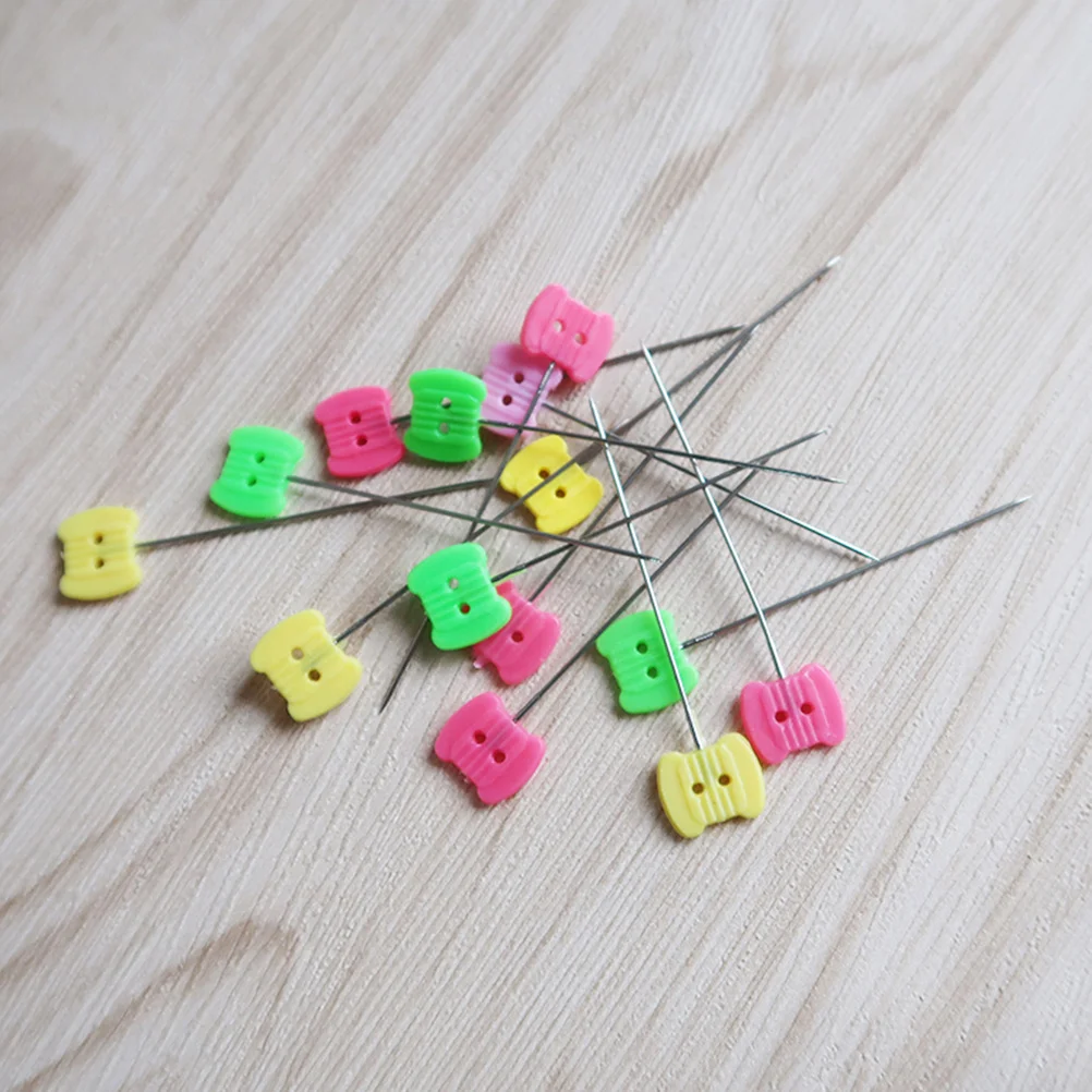 

50Pcs Flat Head Sewing Pins Colorful Button Straight for Marking Decorating Craft Projects Easy to Store Sewing Pins