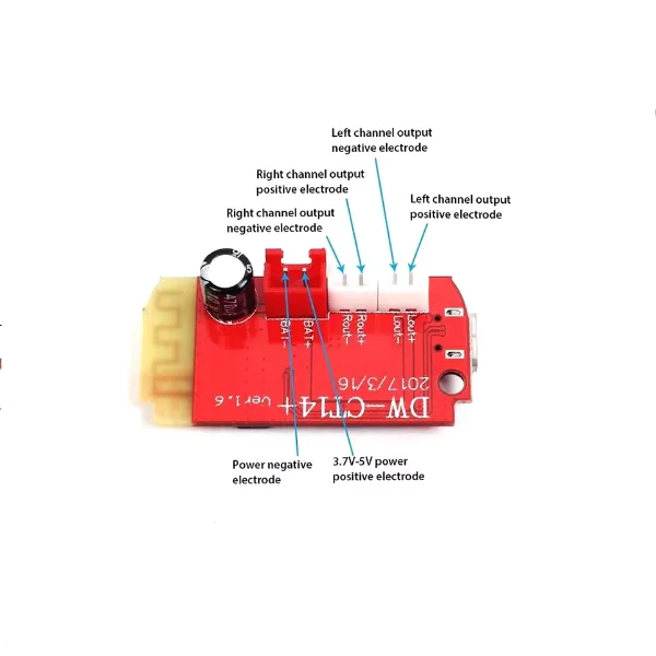 CT14 Mini 4.2 Stereo Bluetooth Amplifier Audio Module Class F 2*5W with Charging DIY Modified Speaker